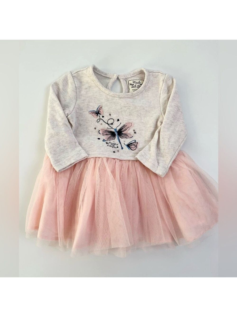 🩵 4/$20 Made With Love Pink Butterfly‎ Kids Tutu Formal Dress
